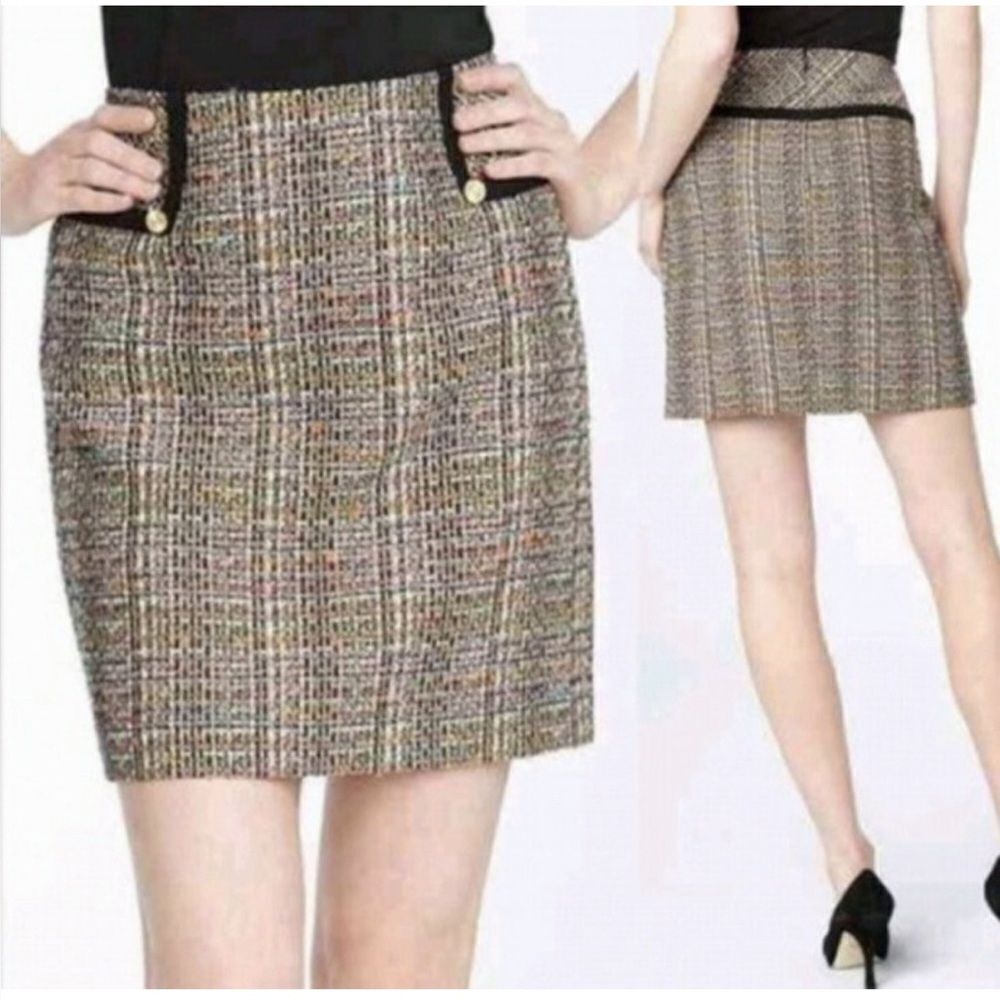 Trina Turk Multicolor, Traditional Tweed Mini Skirt office siren. Sz.2